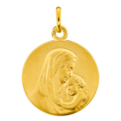 Médaille Vierge à l'enfant Maternité, Or jaune 375, 15 & 17mm - Emanessence