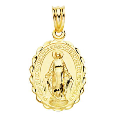 Médaille Scapulaire Vierge Miraculeuse, Or jaune 750, 23x14mm - Lumiosa