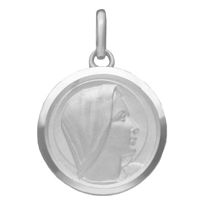 Médaille Vierge De Profil, Argent 925, 17,50 mm - Emanessence