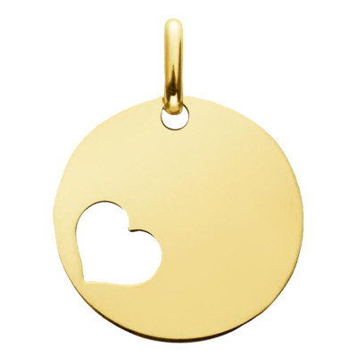 Pendentif Coeur Ajouré à graver, Or Jaune 750, 16 mm - Augis