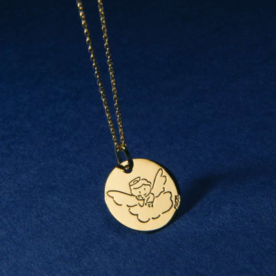 Médaille Ange sur un Nuage, Or Jaune 750, 14 & 16mm - Augis