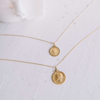 Médaille Ronde Christ, Or Jaune 750, 18mm - Augis