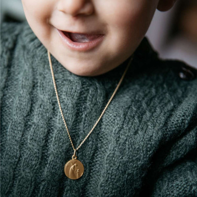 Médaille Ange Gardien Enfant, Or jaune 750, 16mm - Augis
