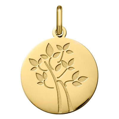 Médaille Arbre de Vie bonheur, Or jaune 750, 18mm - Argyor