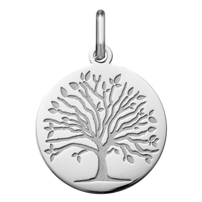 Médaille Arbre de Vie Printemps, Or blanc 750, 18mm - Argyor