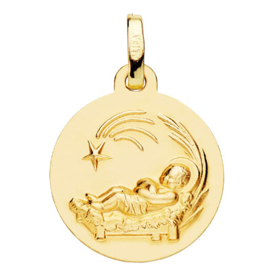 Médaille Enfant Jésus, Or Jaune 750, 16mm - Lumiosa