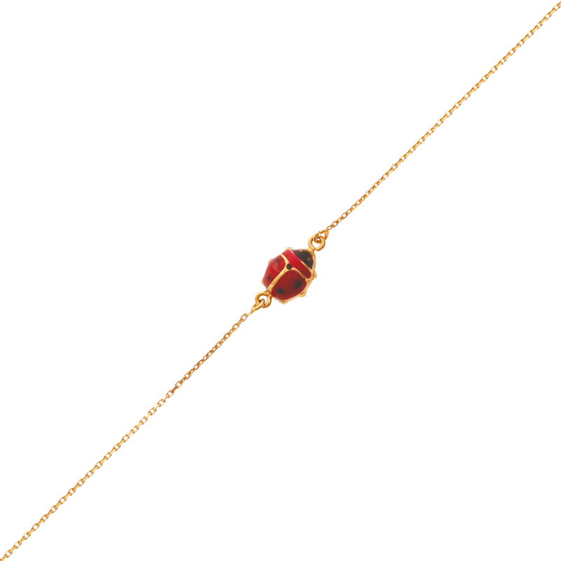 Ensemble Bijoux Coccinelle Chriscoco - Collier, Bracelet, Boucles D'oreilles Et Bague Porte-bonheur