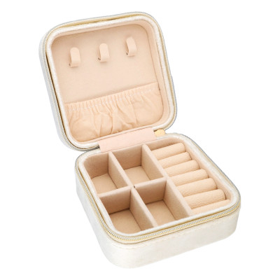 Coffret à bijoux blanc, 10x10 cm - Les Essentiels
