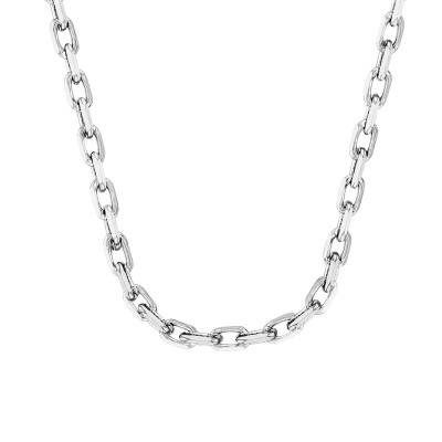 Chaîne Forçat Diamantée, Argent 925, 50 cm - Manillon
