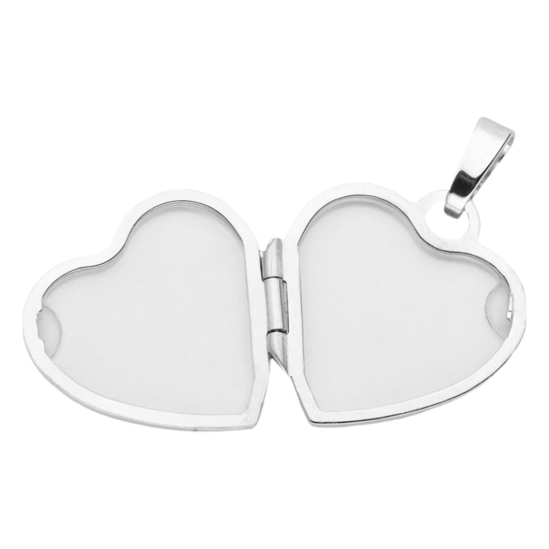 Pendentif Photo Coeur Ange Pensif Argent 925 Vandona