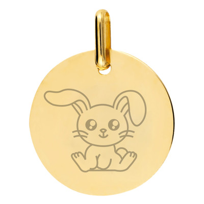 Médaille Lapin, Or jaune, 16mm - Lucas Lucor