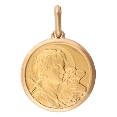 Médaille Saint Jean-Baptiste, Or jaune 750, 16 mm - Lucas Lucor