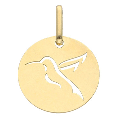 Médaille Colibri, Or Jaune 750, 15mm - Lucas Lucor