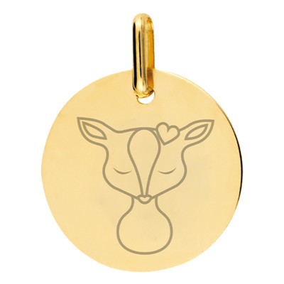 Médaille Faon, Or Jaune, 16mm - Lucas Lucor