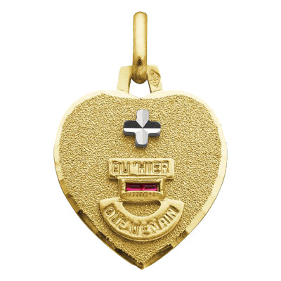 Médaille d'Amour Cœur L'Audacieuse, Or jaune 750, 16x14mm - Augis