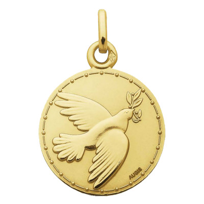 Médaille Colombe de la Paix, Or jaune 750, 18mm - Augis