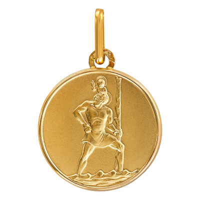 Médaille Saint Christophe, Or jaune, 17mm - Lucas Lucor