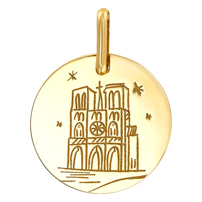 Médaille Notre-Dame de Paris, Or jaune, 16mm - Lucas Lucor