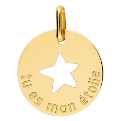Médaille Mon Etoile, Or jaune, 13mm - Lucas Lucor