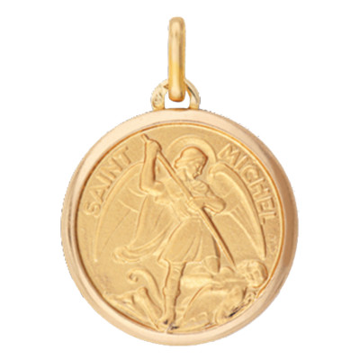 Médaille Saint Michel, Or jaune, 18mm - Lucas Lucor