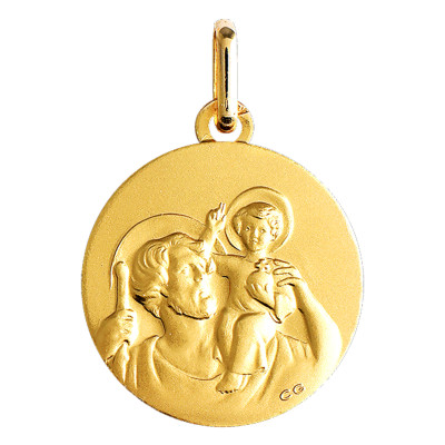 Médaille Saint Christophe, Or jaune 375, 17 mm - Lucas Lucor