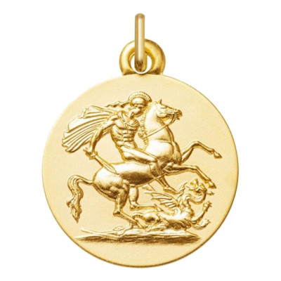 Médaille Saint Georges Ronde, Or jaune 750, 18mm - Argyor