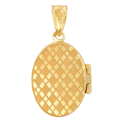 Pendentif Photo ovale, Or jaune 375, 16x12mm - Rosatella