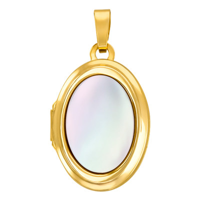 Pendentif Photo, Nacre et Or jaune 375, 10x15mm - Emanessence
