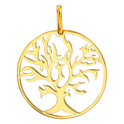 Médaille Arbre de Vie Vermeil Plaqué Or Jaune, Argent 925, 19mm - Argyor