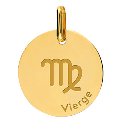 Médaille Signe Astrologique Vierge, Or Jaune, 16mm - Lucas Lucor