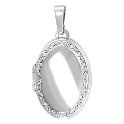 Pendentif Photo, Argent Rhodié & Zircon, 16x23mm - Emanessence