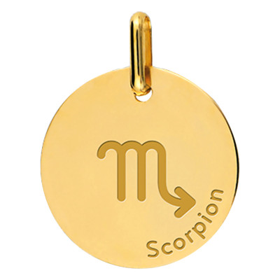 Pendentif Signe Astrologique Scorpion, Or Jaune, 16mm - Lucas Lucor
