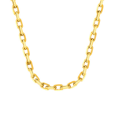 Chaîne Forçat Diamantée, Or Jaune 375, 40 cm - Manillon