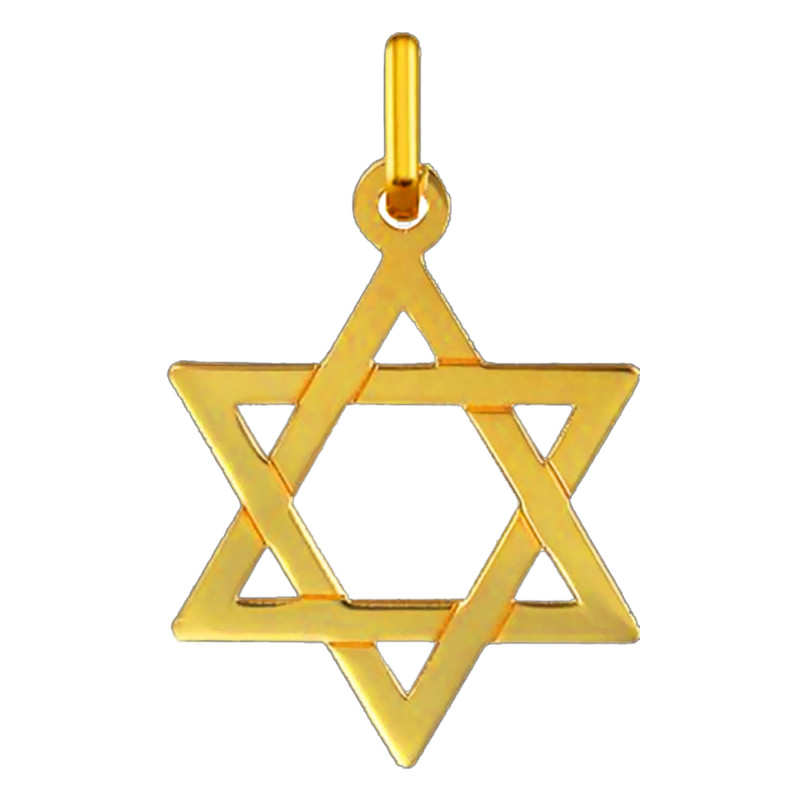 Pendentif Étoile De David En Or Jaune 18 Carats - Poids 1,23g, Longueur 1,9cm - Très Bon état