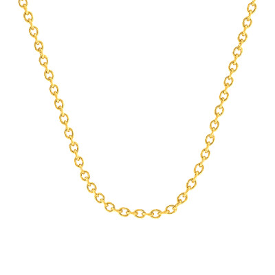 Chaîne maille forçat 50 cm, Or jaune 750 - Manillon