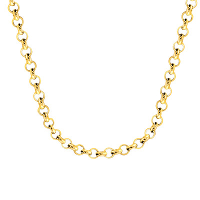 Chaîne Or jaune 750, Jaseron, longueur 65 cm - Manillon