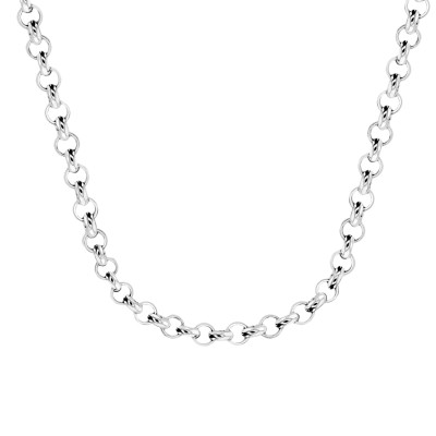 Chaîne maille jaseron, Or blanc 750, 45 cm - Manillon
