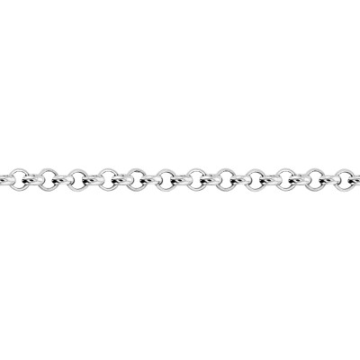 Chaîne Jaseron, Or blanc 375, 50 cm - Manillon