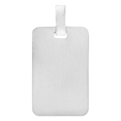 Pendentif Plaque Rectangulaire Arrondie, Argent 925, 22x14mm - Emanessence