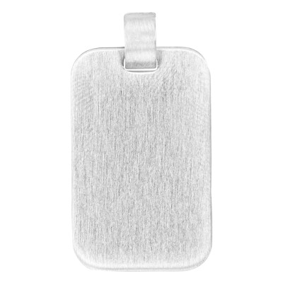 Pendentif Plaque Rectangulaire Brossée, Argent 925, 30x18,50mm - Emanessence