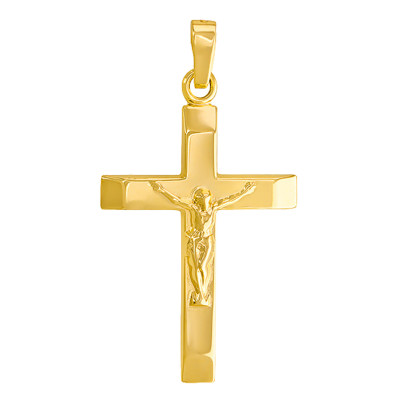 Croix Crucifix Creux, Or jaune 750, 19x37,20mm - Vandona