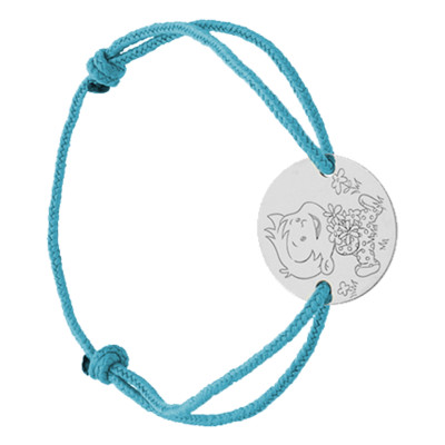 Bracelet Cordon Garçon & Fleurs, Or Blanc 750 - La Fée Galipette