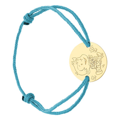 Bracelet Cordon Garçon & Fleurs, Or Jaune 750 - La Fée Galipette