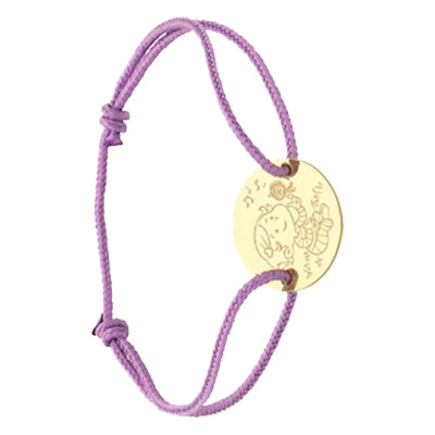 Bracelet Cordon Enfant & Oiseau, Or Jaune 750 - La Fée Galipette