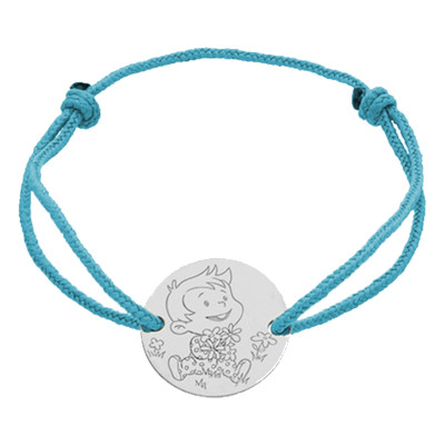 Bracelet Cordon Garçon & Fleurs, Or Blanc 750 - La Fée Galipette