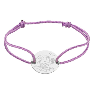 Bracelet Cordon Enfant & Oiseau, Or Blanc 750 - La Fée Galipette