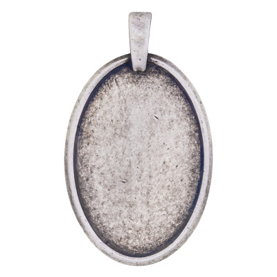Pendentif Bouclier Croix Ovale, Argent - Emanessence