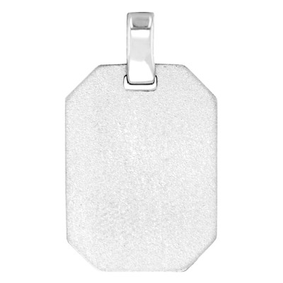 Pendentif Plaque Octogonale Sablée, Argent 925 - Emanessence