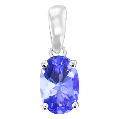 Pendentif Tanzanite Ovale, Or blanc - Aurora