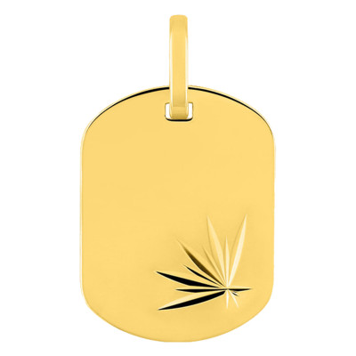 Pendentif gravable lapidé, Or jaune - Emanessence